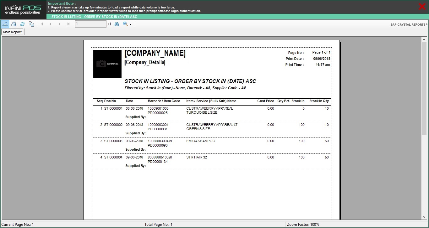 Stock In Listing